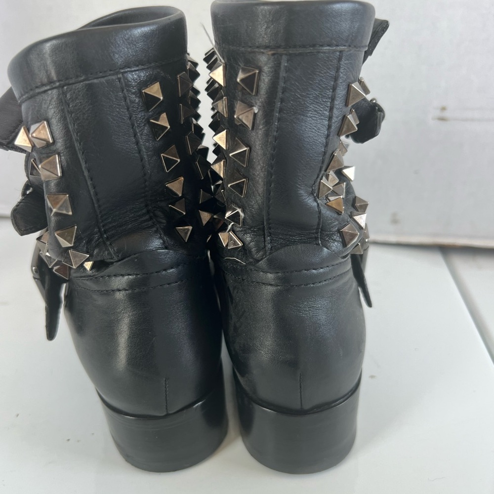 Valentino Garavani rockstud moto engineer ankle boots black stud - Picture 10 of 14